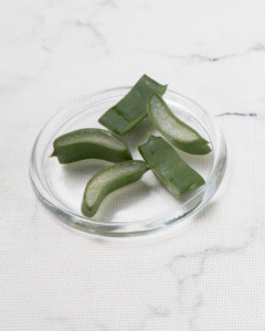 Fresh aloe vera gel slices